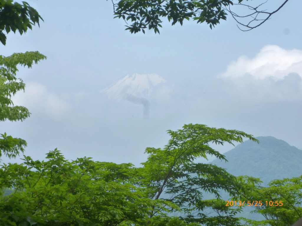  富士山が一寸顔を出しました