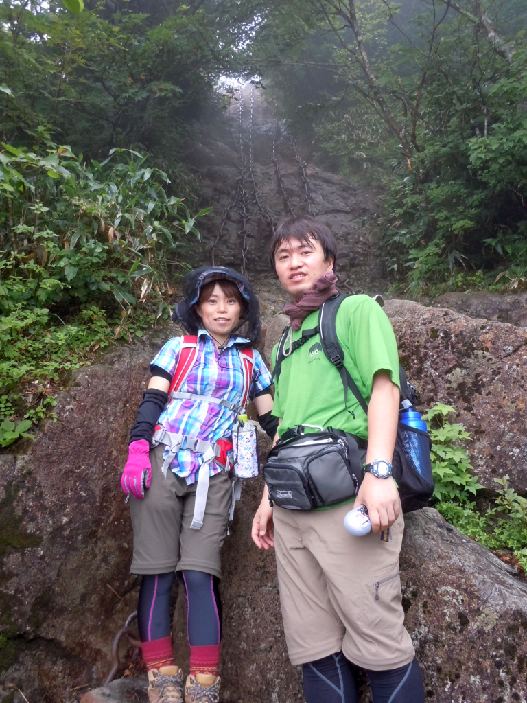 20130803 石鎚山、鎖場にて