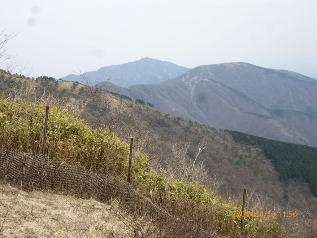 大山方面を望む、手前に花立山荘が見えます