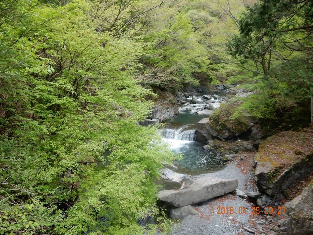 日原川を渡ってから登ります