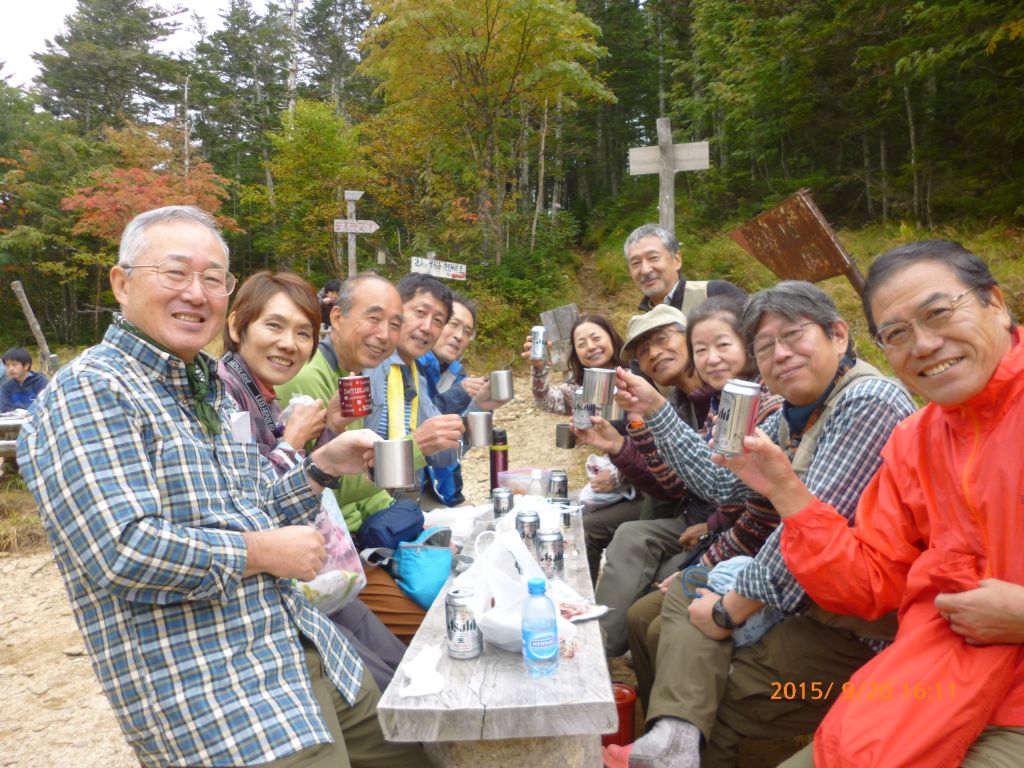 南御室小屋で乾杯