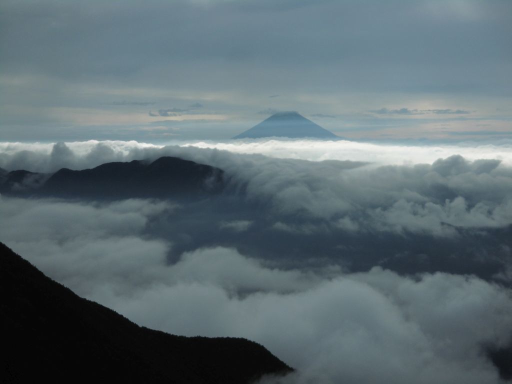 光小屋から富士山