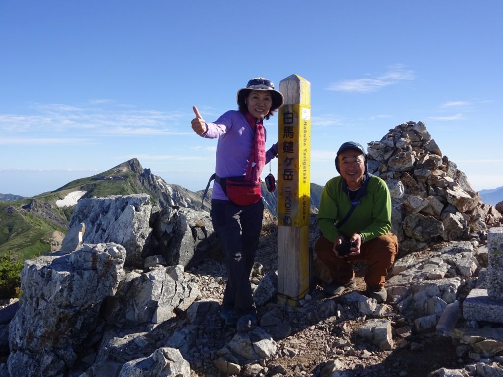 白馬鑓ヶ岳に到着しました