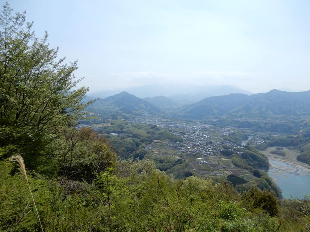 遠くに丹沢の山々が