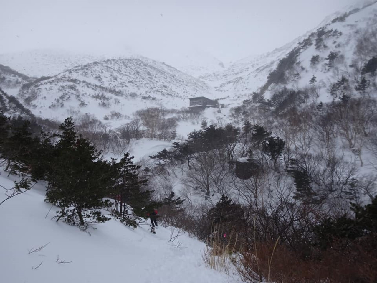 くろがね小屋が見えてきました