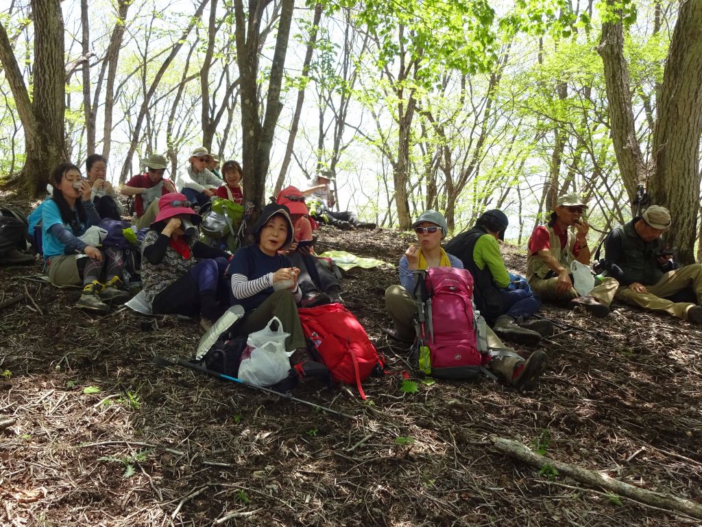 姥子山の手前で昼食タイム