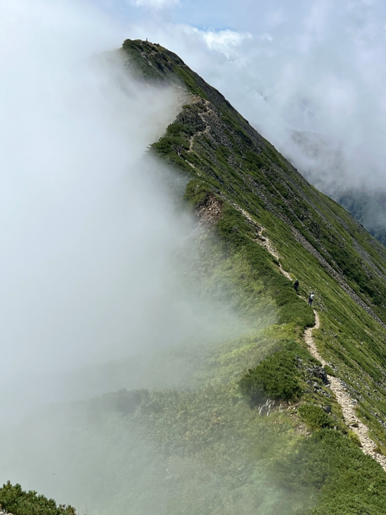 鹿島槍１ 布引山に通じる登山道を鹿島槍ヶ岳側から撮る