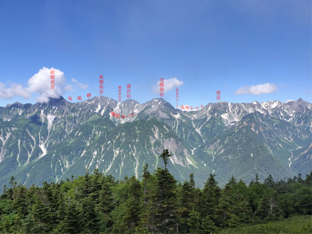 横尾から樹林帯を抜けた絶景地点1