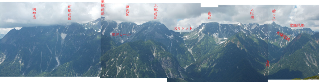 槍ヶ岳～穂高連峰の大パノラマ
